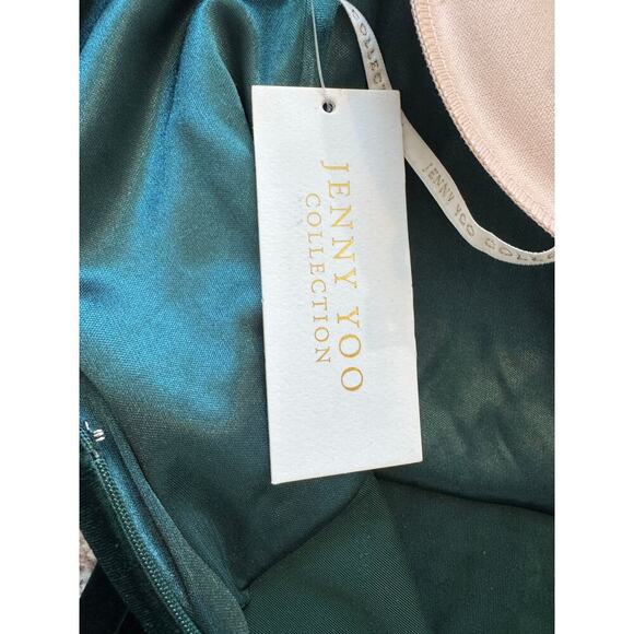 Jenny Yoo Collection, Logan Dress; 12; Green Velvet plunging neckline; Formal - Picture 5 of 12